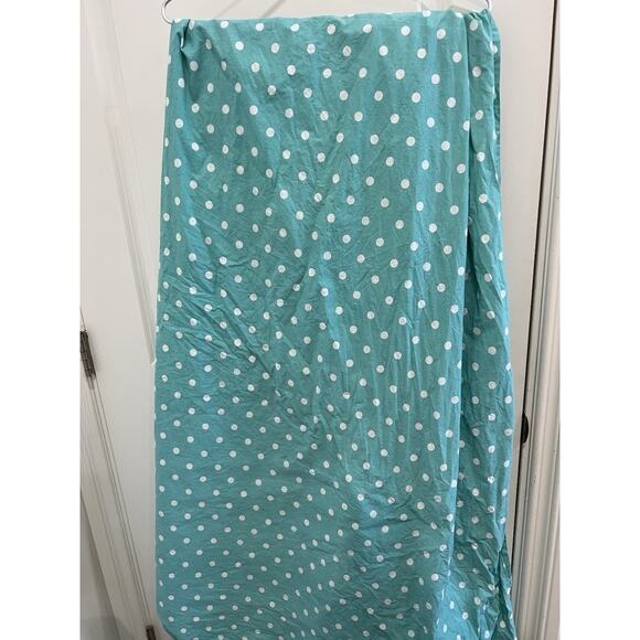 Pottery Barn Teen Dotty Polka Dot Aqua Pool twin Flat Sheet 100% cotton - Picture 1 of 11